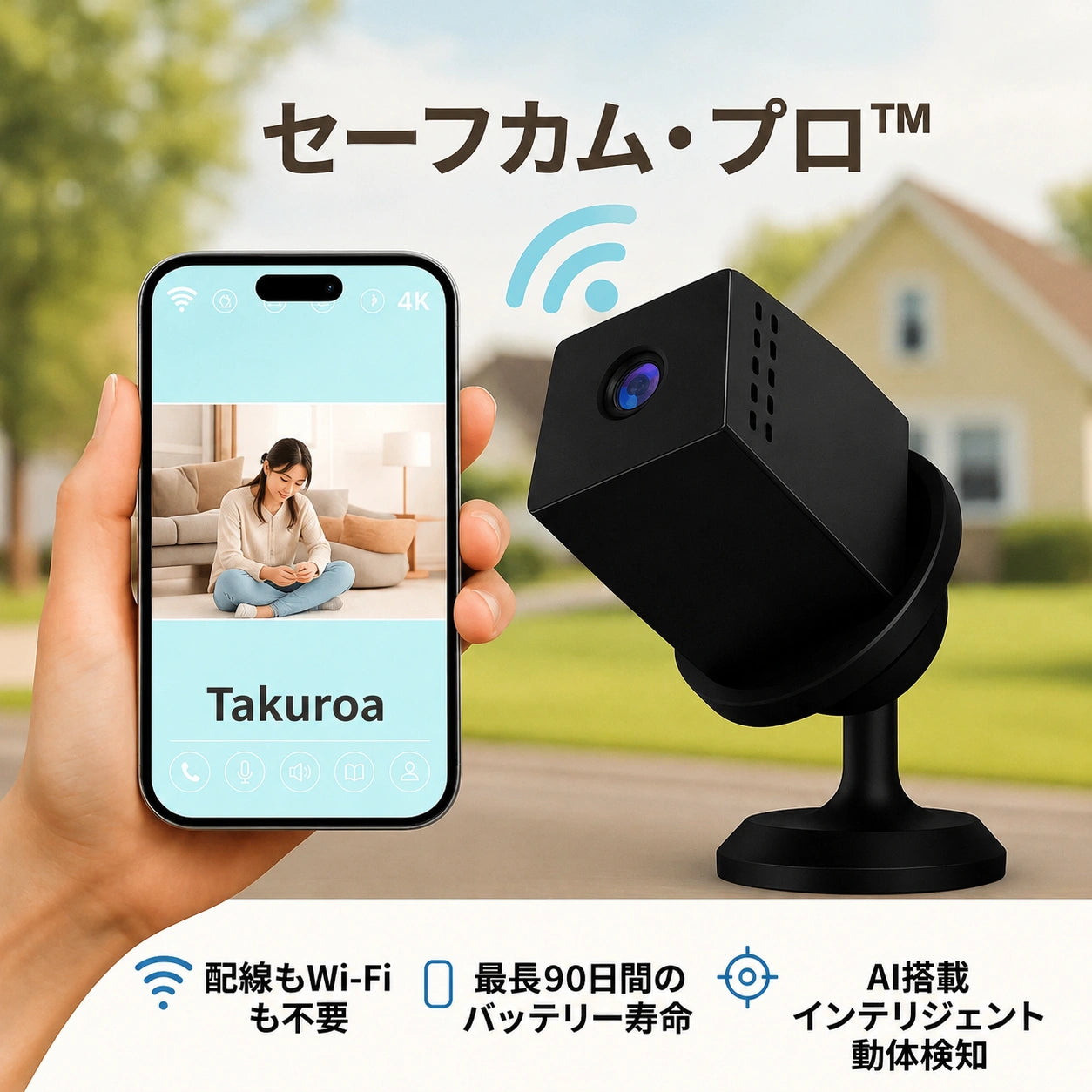 Takuroa™ SafeCam Pro|インターネット・電源不要の防犯カメラ