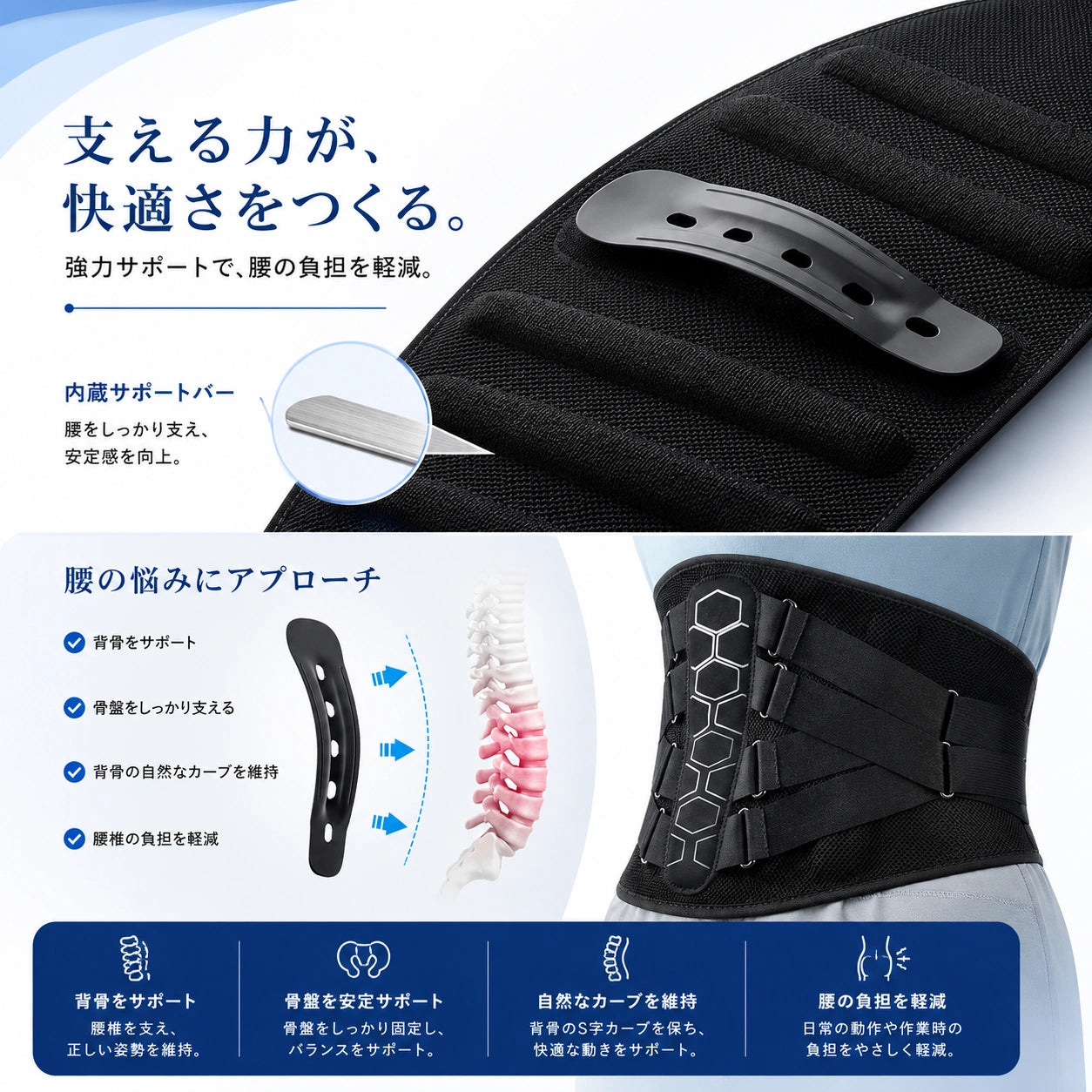 SpineForce™ 腰を支え、毎日をもっと快適に。