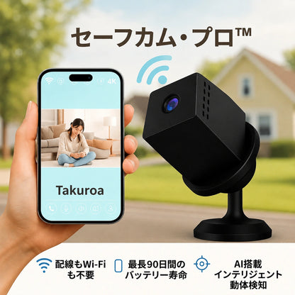 Takuroa™ SafeCam Pro｜インターネット・電源不要の防犯カメラ