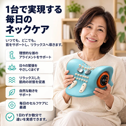 KubiReset™ 温熱・EMS・振動・ストレッチの4in1ネックケア