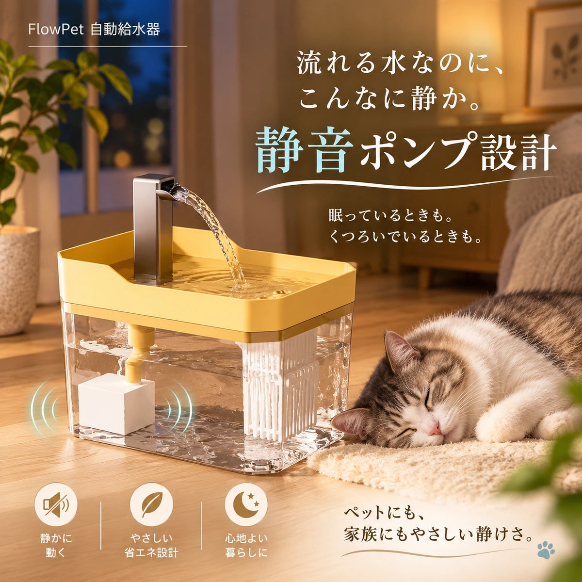 FlowPet 自動給水器 – 夏の水分補給をしっかりサポート