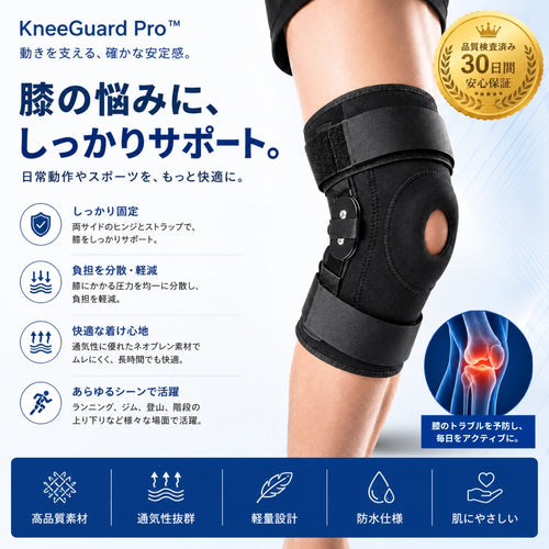 KneeGuard Pro™ | 動きを支える、確かな安定感。