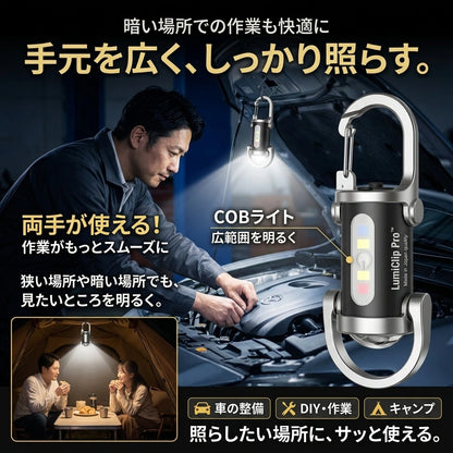 LumiClip Pro™ - 手のひらサイズで驚きの明るさ。超高輝度1200LM・6モード搭載の充電式ミニライト
