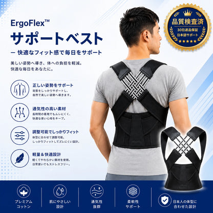 ErgoFlex™ サポートベスト – 快適なフィット感で毎日をサポート