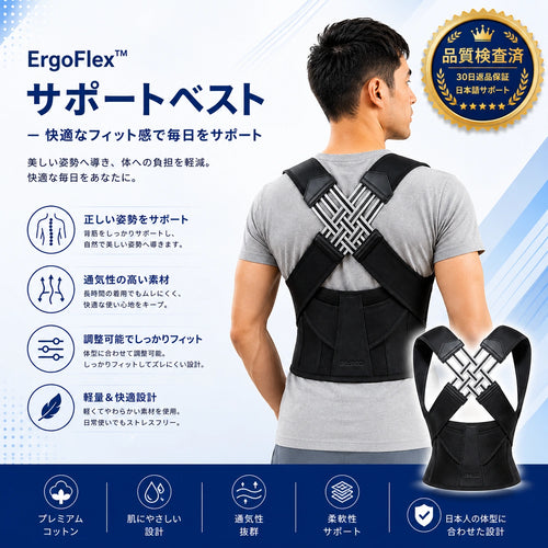 ErgoFlex™ サポートベスト – 快適なフィット感で毎日をサポート